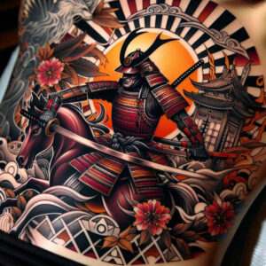 3d-effect-tattoo-realism-full-detail-for-upper-back – tattoo design ideas free ai generated – Gallery: warriors-asia-inkby-ai