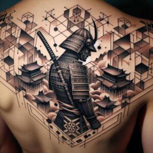 warriors-asia tattoo design ideas Surrealism hallucinatory ancient martial for collarbone