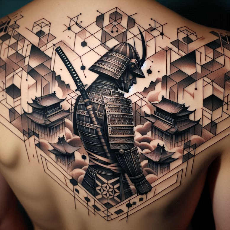 warriors-asia tattoo design ideas Surrealism hallucinatory ancient martial for collarbone