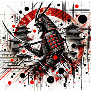 warriors-asia tattoo design ideas soft-focus armored figure for wrist side