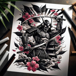warriors-asia tattoo design ideas vintage influence Asian strength stands for resilience