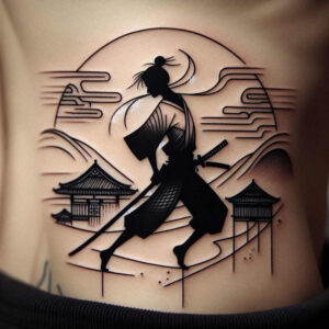 warriors-asia tattoo design ideas dramatic lighting cultural guardian shows endurance