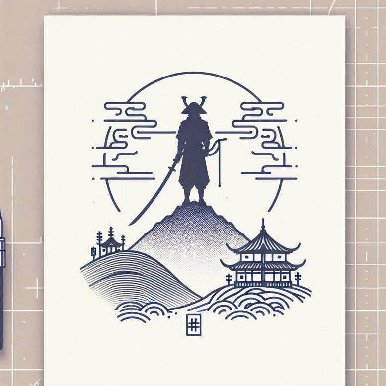warriors-asia tattoo design ideas decorative detail katana detail shows perseverance