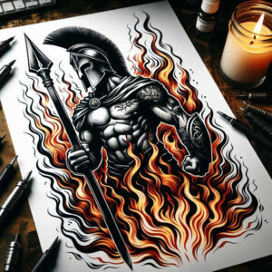 warrior-war-motif-neotraditional-textured-shading-for-toe – tattoo design ideas free ai generated – Gallery: warriors-inkby-ai