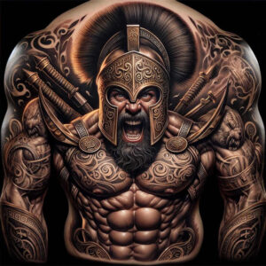 hoplite-honor-motif-realism-high-definition-for-upper-arm – tattoo design ideas free ai generated – Gallery: warriors-greece-inkby-ai