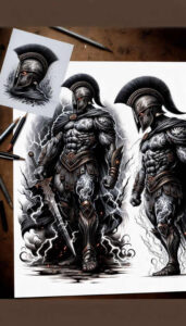 hoplites-realism-soft-highlights-for-abdomen – tattoo design ideas free ai generated – Gallery: warriors-greece-inkby-ai