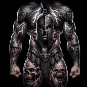 spartan-bravery-symbol-realism-naturalistic-for-back – tattoo design ideas free ai generated – Gallery: warriors-greece-inkby-ai