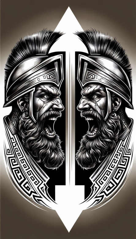 hoplite-bravery-motif-neotraditional-vibrant-palette-for-foot – tattoo design ideas free ai generated – Gallery: warriors-greece-inkby-ai
