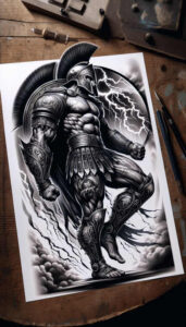 spartan-with-helmet-neotraditional-intricate-shading-for-toe – tattoo design ideas free ai generated – Gallery: warriors-greece-inkby-ai