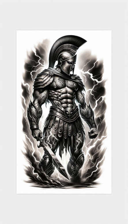 spartan-legend-motif-neotraditional-classic-composition-for-upper-back – tattoo design ideas free ai generated – Gallery: warriors-greece-inkby-ai
