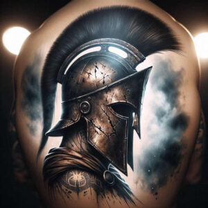spartan-with-ornamental-details-surrealism-ethereal-textures-for-lower-chest – tattoo design ideas free ai generated – Gallery: warriors-greece-inkby-ai