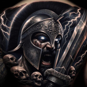 hoplite-tattoo-realism-realistic-dimension-for-sternum – tattoo design ideas free ai generated – Gallery: warriors-greece-inkby-ai