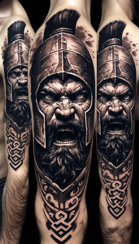 spartan-spirit-motif-neotraditional-rich-shading-for-collarbone – tattoo design ideas free ai generated – Gallery: warriors-greece-inkby-ai
