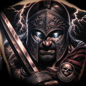 spartan-bravery-symbol-neotraditional-clean-fill-for-hip – tattoo design ideas free ai generated – Gallery: warriors-greece-inkby-ai