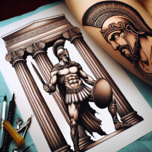 warrior-history-motif-realism-natural-blush-for-inner-arm – tattoo design ideas free ai generated – Gallery: warriors-greece-inkby-ai