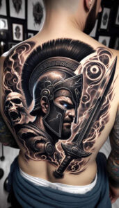 hoplite-honor-motif-surrealism-ethereal-glow-for-inner-arm – tattoo design ideas free ai generated – Gallery: warriors-greece-inkby-ai