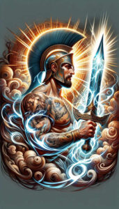 spartan-battle-motif-surrealism-phantasmagoria-for-upper-shoulder – tattoo design ideas free ai generated – Gallery: warriors-greece-inkby-ai
