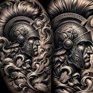 warrior-with-light-effect-surrealism-transcendent-for-ribs – tattoo design ideas free ai generated – Gallery: warriors-greece-inkby-ai