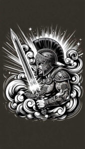 warriors-greece tattoo design ideas watercolor-style ancient protector for ribs