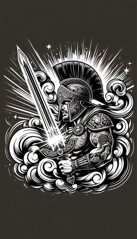 warriors-greece tattoo design ideas watercolor-style ancient protector for ribs