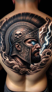 warriors-greece tattoo design ideas clean contrast divine armor for lower chest