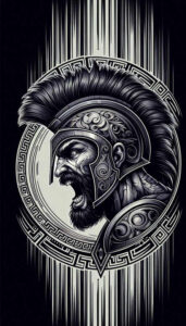 warriors-greece tattoo design ideas Realism textured skin Greek battle symbolising courage