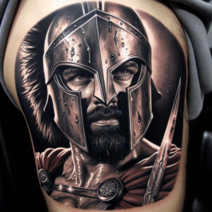 warriors-greece tattoo design ideas color overlays noble might embodying determination