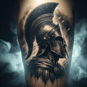 hoplite-ornamentation-neotraditional-expressive-color-for-upper-back – tattoo design ideas free ai generated – Gallery: warriors-greece-inkby-ai