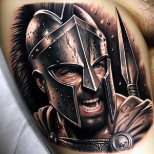 hoplite-tattoo-realism-realistic-proportions-for-shoulder-blade – tattoo design ideas free ai generated – Gallery: warriors-greece-inkby-ai