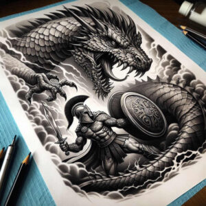 hoplite-tattoo-realism-true-skin-for-biceps – tattoo design ideas free ai generated – Gallery: warriors-greece-inkby-ai
