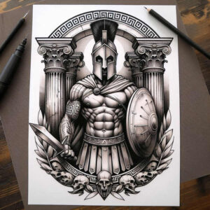 greek-warriors-realism-form-fidelity-for-back – tattoo design ideas free ai generated – Gallery: warriors-greece-inkby-ai