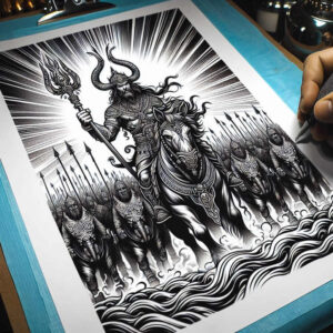 warrior-in-motion-realism-illustrative-style-for-upper-arm – tattoo design ideas free ai generated – Gallery: warriors-inkby-ai