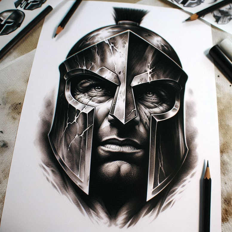 spartan-history-and-strength-motif-neotraditional-clean-fill-for-neck – tattoo design ideas free ai generated – Gallery: warriors-inkby-ai