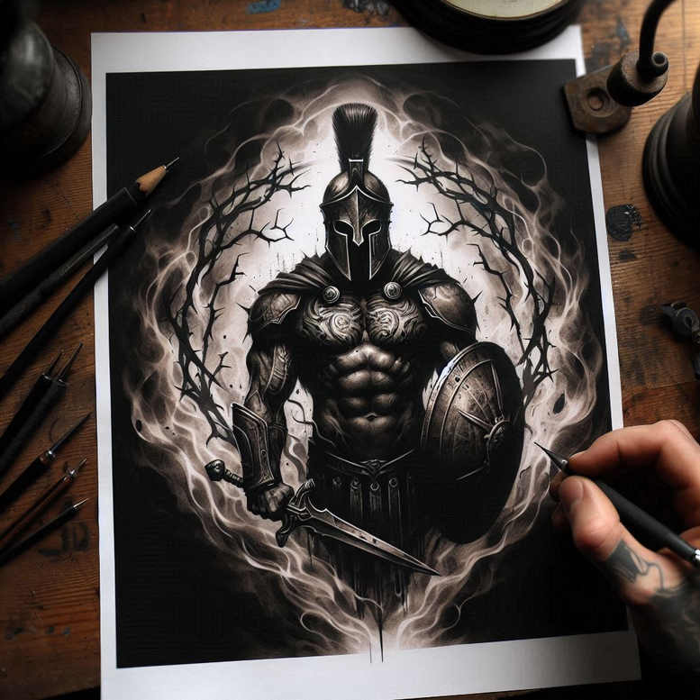 knight-tradition-motif-realism-life-like-for-arm – tattoo design ideas free ai generated – Gallery: warriors-inkby-ai