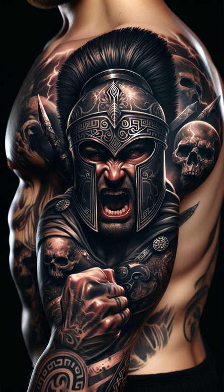 knight-tradition-motif-surrealism-vibrant-contrasts-for-upper-back – tattoo design ideas free ai generated – Gallery: warriors-inkby-ai