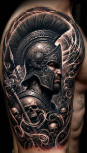spartan-history-and-strength-motif-realism-contrast-play-for-biceps – tattoo design ideas free ai generated – Gallery: warriors-inkby-ai
