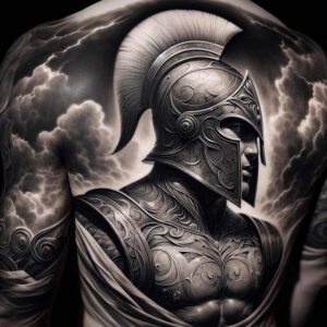 spartan-pride-symbol-surrealism-unconscious-imagery-for-upper-chest – tattoo design ideas free ai generated – Gallery: warriors-inkby-ai