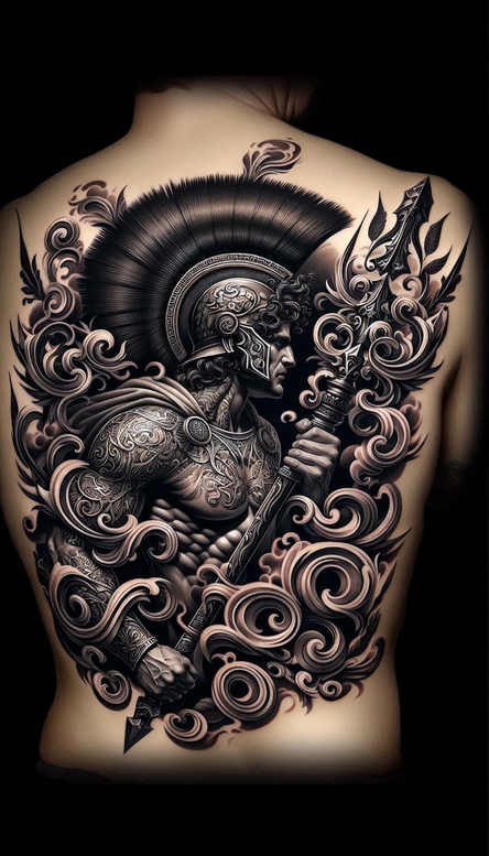 warrior-warrior-motif-surrealism-spectral-hues-for-upper-shoulder – tattoo design ideas free ai generated – Gallery: warriors-inkby-ai