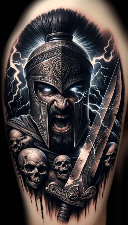spartan-history-and-strength-motif-neotraditional-smooth-gradients-for-upper-back – tattoo design ideas free ai generated – Gallery: warriors-inkby-ai