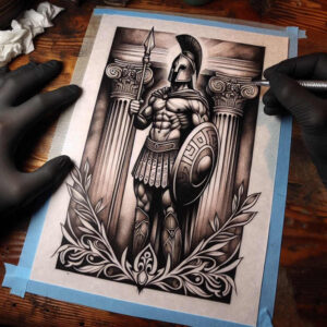 knight-legend-motif-surrealism-illusionary-for-shoulder-blade – tattoo design ideas free ai generated – Gallery: warriors-inkby-ai