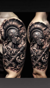 knight-artistic-detail-neotraditional-balanced-color-for-lower-back – tattoo design ideas free ai generated – Gallery: warriors-inkby-ai