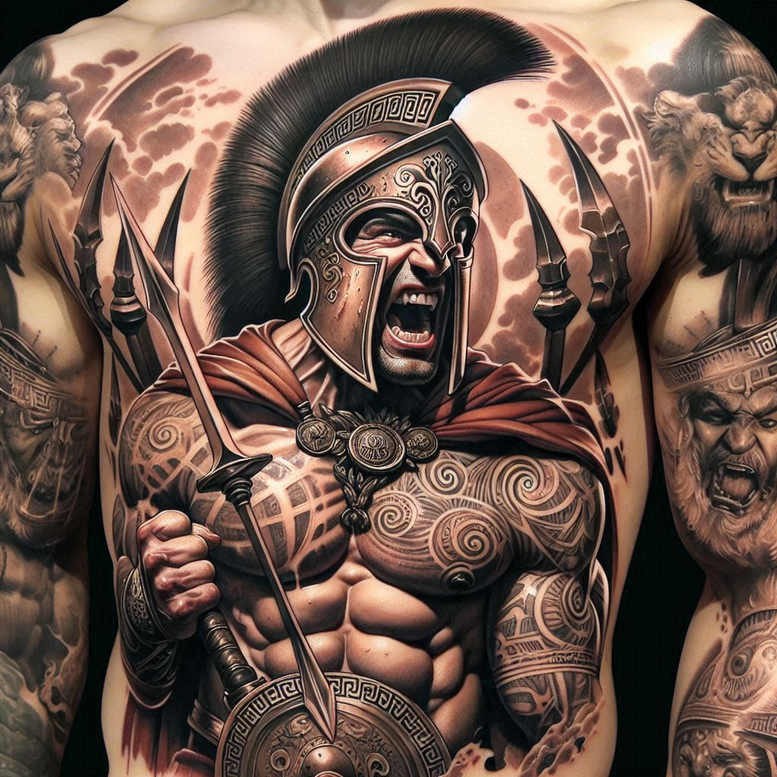 spartan-pride-symbol-neotraditional-strong-contrast-for-lower-arm – tattoo design ideas free ai generated – Gallery: warriors-inkby-ai