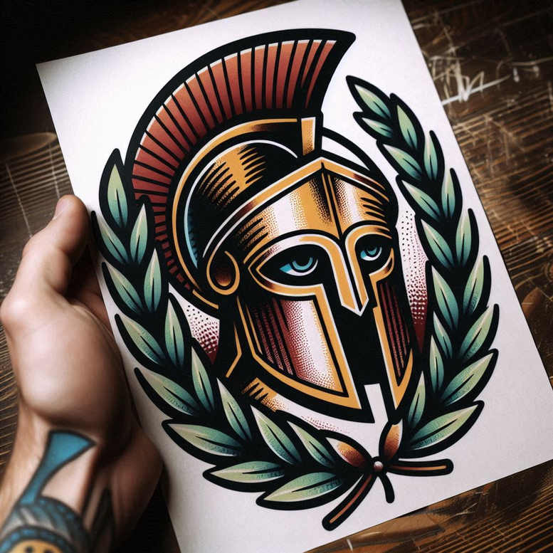 warrior-perseverance-motif-neotraditional-modern-classic-for-ribs – tattoo design ideas free ai generated – Gallery: warriors-inkby-ai
