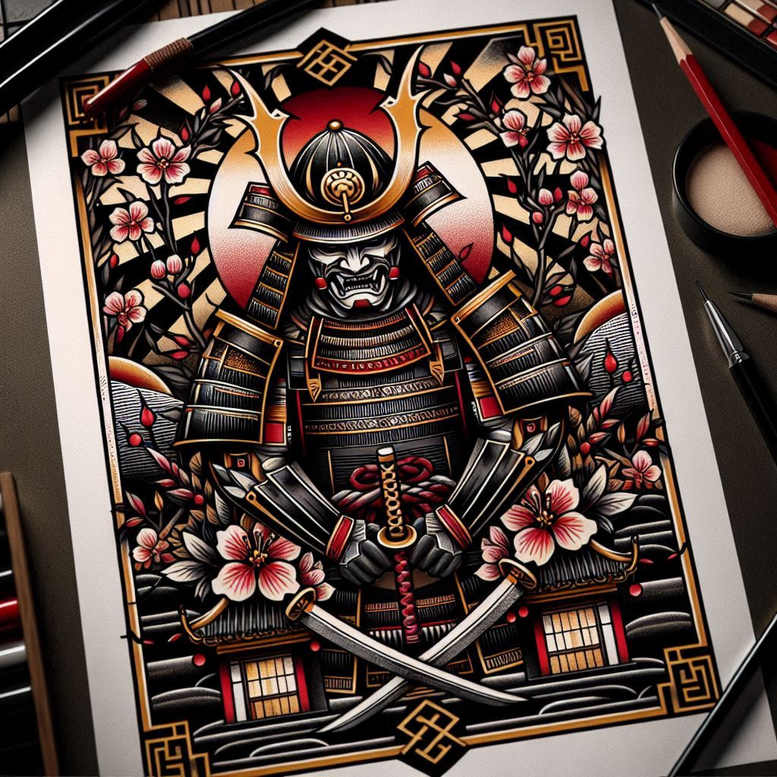 warrior-with-shading-neotraditional-subtle-tone-for-knee – tattoo design ideas free ai generated – Gallery: warriors-inkby-ai