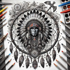 warriors-native-american tattoo design ideas decorative elements eagle connection symbolising endurance