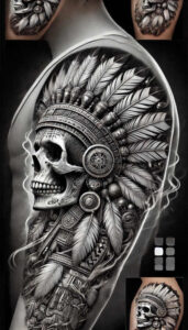 warriors-native-american tattoo design ideas high-contrast sacred blade for upper arm