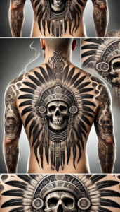 warriors-native-american tattoo design ideas phantasmagoric sacred hunter for shin