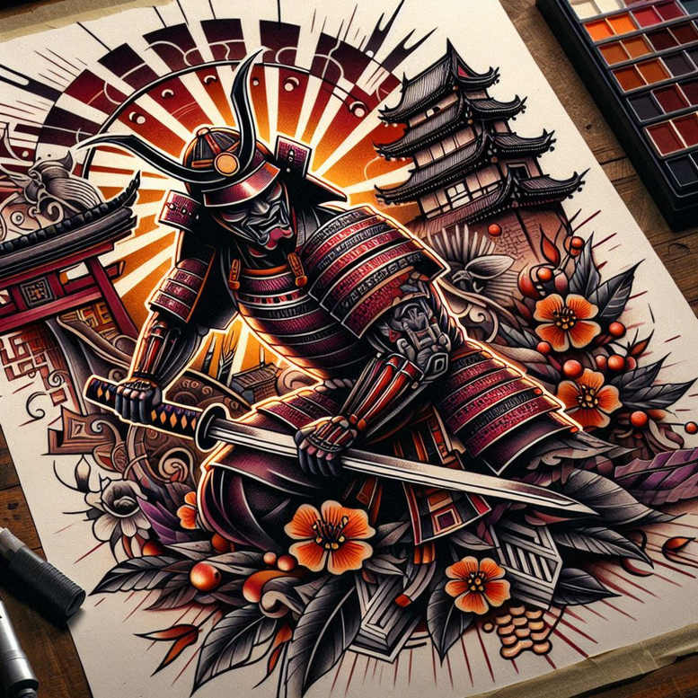 knight-symbolism-neotraditional-soft-blending-for-upper-back – tattoo design ideas free ai generated – Gallery: warriors-inkby-ai