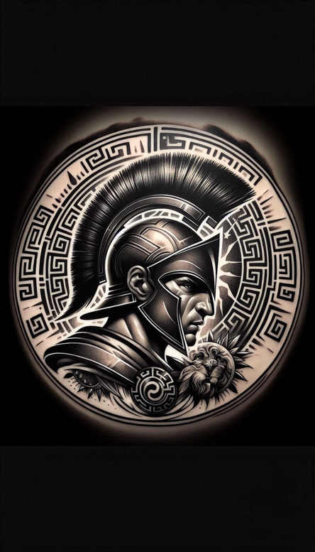 spartan-with-3d-effect-surrealism-symbolic-for-chest – tattoo design ideas free ai generated – Gallery: warriors-inkby-ai
