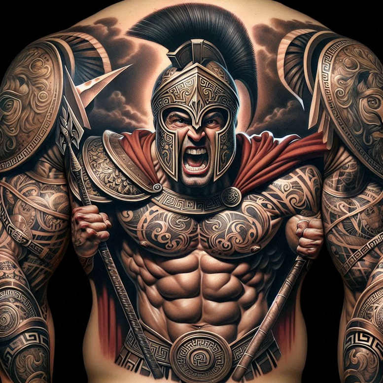 spartan-pride-symbol-realism-illustrative-style-for-sternum – tattoo design ideas free ai generated – Gallery: warriors-inkby-ai